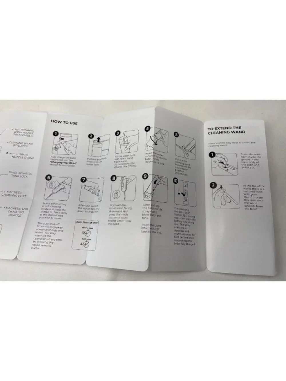 Blaux Portable Bidet Rechargeable Electric 2 Spray Modes & Travel Accessories